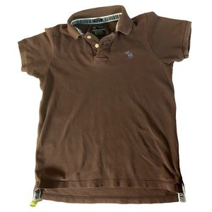 ABERCROMBIE & FITCH MUSCLE VINTAGE Brown Polo Shirt - Size Small